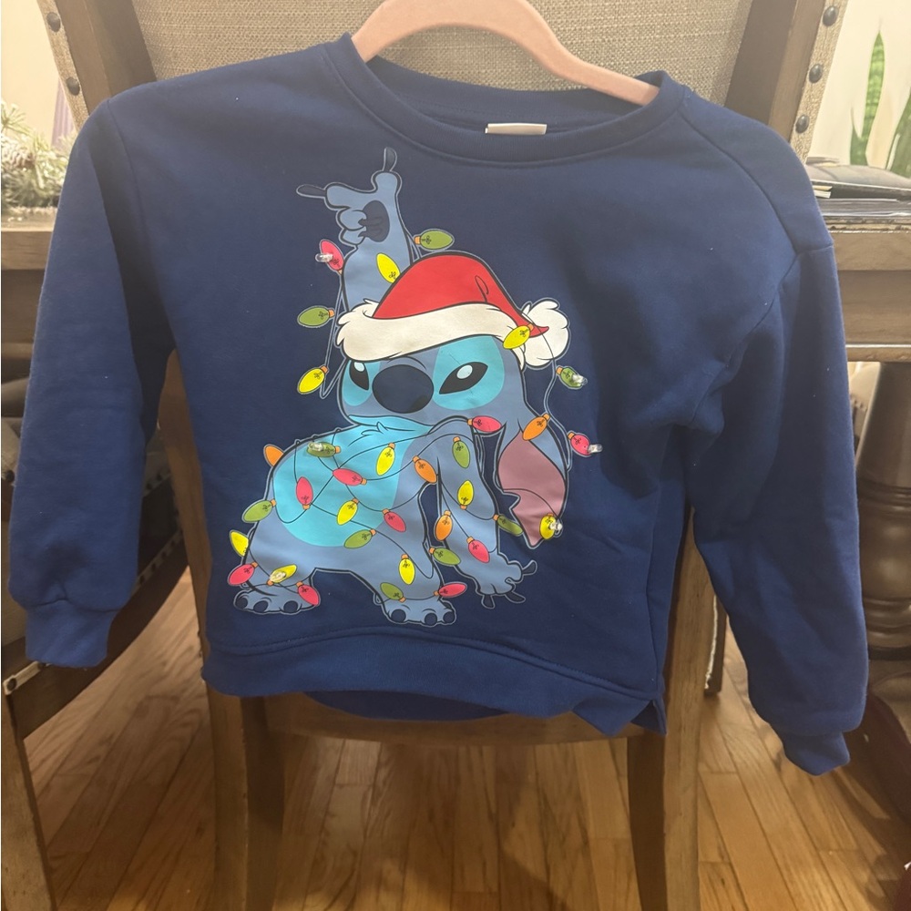 Disney Navy Stitch Festive Sweatshirt